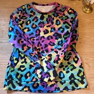 Vibrant Multicolor Leopard Print Sweatshirt